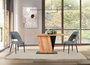 Giner y Colomer Table de salle à manger en acacia et métal 190x90x76 cm - Style chic et réglable - Naturel et noir